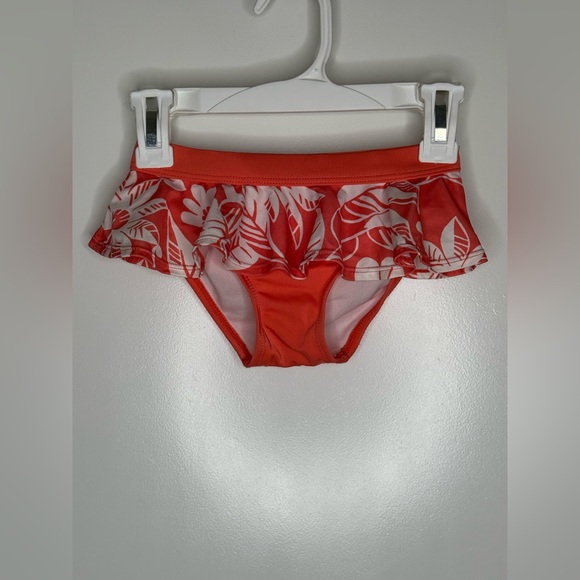 Hawaiian Floral Coral Colored Girls Bathing Suit Size 5T - Picture 6 of 8